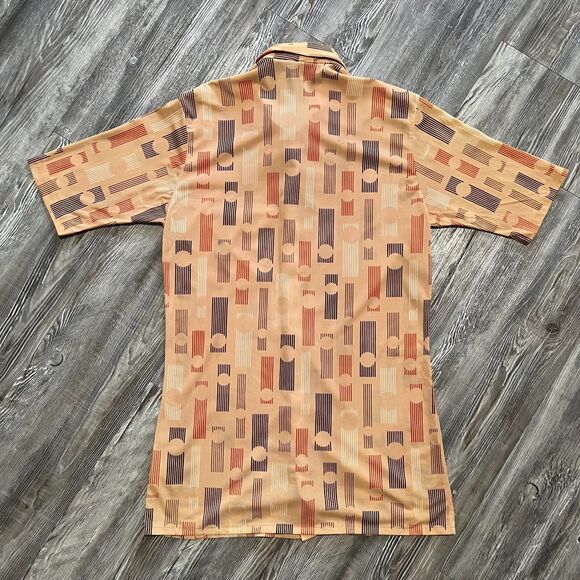 Vintage 70s Career Club Geometric Shirt M - Picture 2 of 7